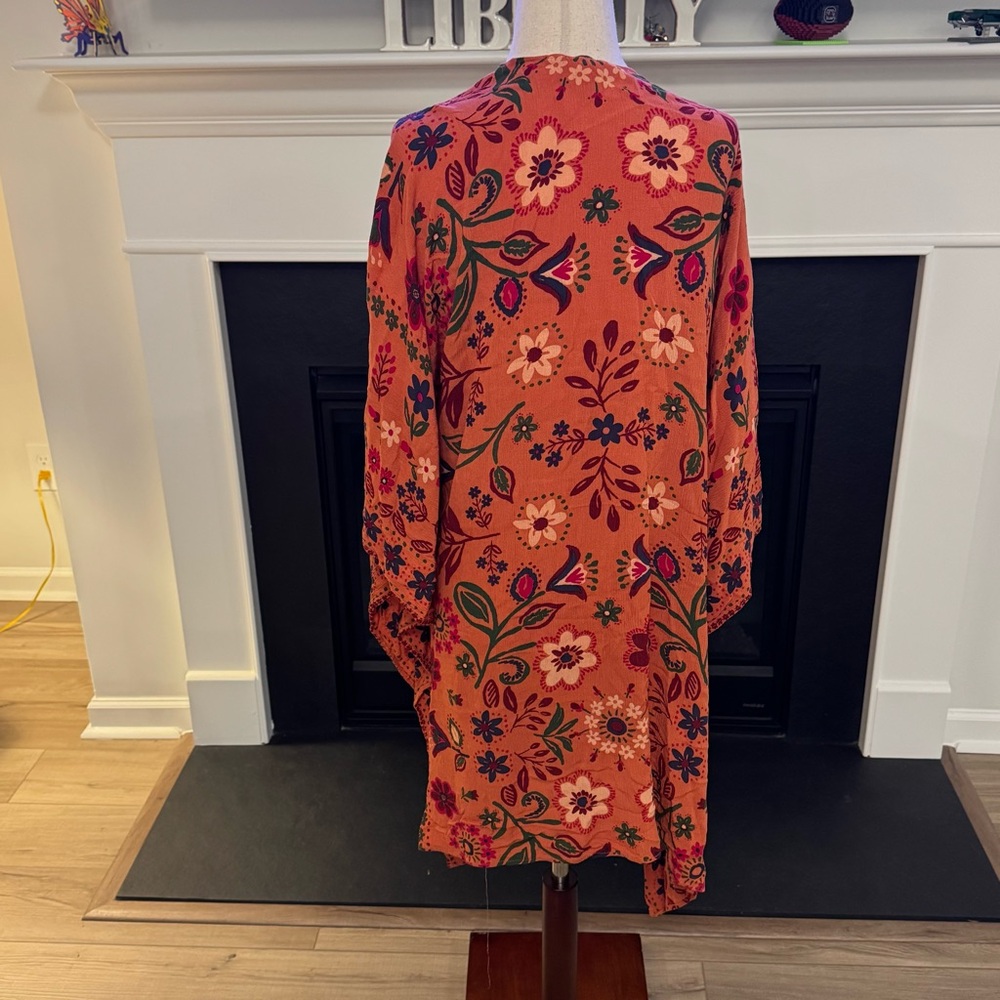 Easel Los Angeles Floral Boho Open-Front Duster Kimono – Size Small - Picture 8 of 11
